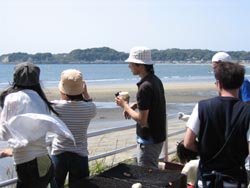 BBQコンロと材木座海岸